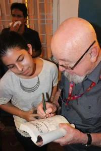 A young Britto girl, enjoying her time with Sir Keneally!