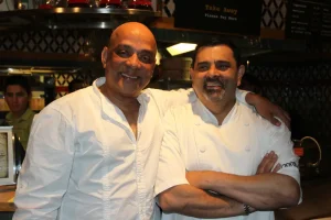 Armando & Chef Cyrus Todiwala enjoying the success of the event