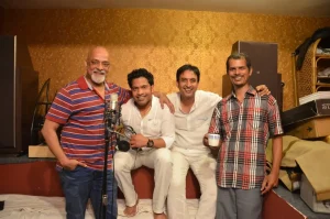Armando Gonsalves, Blasio Fernandes, Mervyn Caldeira and Rocky Lazarus in a casual mood in between the shoots!