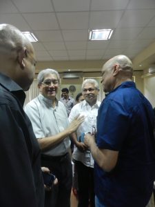 Armando Gonsalves interacting with father Loyola Pereira