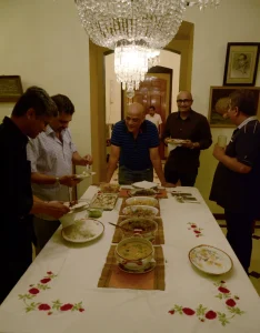 Armando Gonsalves introducing the dishes to chef Cyrus
