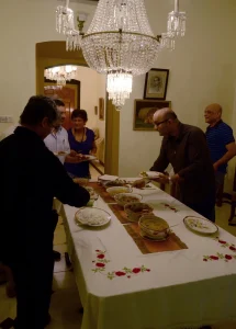At the dining table for some authentic Goan food