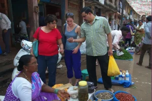 Chef Cyrus checking out some local spices