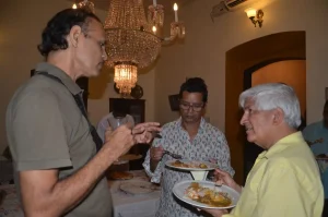Dinner with Fr. Bismarque, Alina Saldanha and others