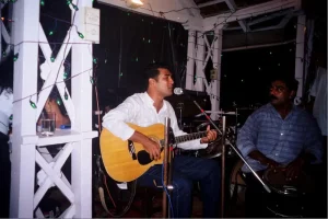 Sigmund D'Souza on the guitar