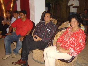 Former Chief Minister of Goa, Francisco Sardinha and his wife, enjoy the calm and beautiful evening!