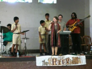 Heritage Jazz in action, inspiring children to go for the jugular via music!