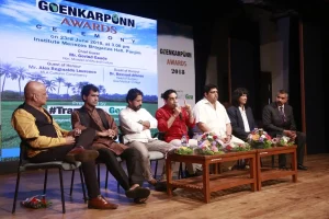 Hon Minister for Art and Culture leading the panel discussion, What's Goenkarponn