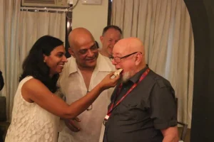 It was Thomas Keneally_s 79th birthday, and we were egging him to come and spend his 80th in Goa!