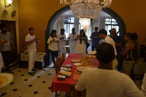 Lunch at Gonsalves Mansion, in between the shoot on 11th June, just a week before final launch which happened on Goa Revolution Day 18th June!