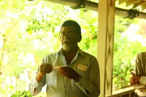 Minguel Braganza explaining to the audience