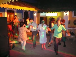 The audience enjoy a dance session as well