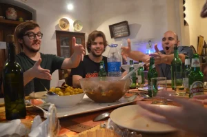 The members drool over some yummy Goan food