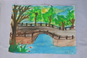 Trees along the bridge