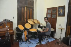 Weylin Lobo enjoying the ambience at the Music School!