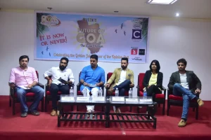 Youth Power topic from Left Valmiki Naik, Siddesh Bhagat, Kapil Korgaonkar, Aneesha Gera, Shaeen Gomes and Antonio Pacheco