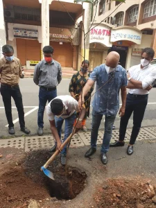 Tree plantation on 18th June  Road