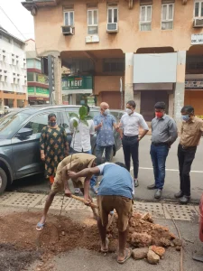 Tree plantation on 18th June  Road