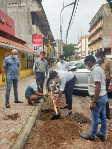 Tree plantation on 18th June  Road