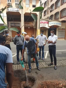 Tree plantation on 18th June  Road