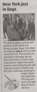 The Sharik Hasan Quartet at Baga